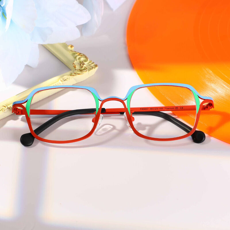 Geordiee Square Red Glasses