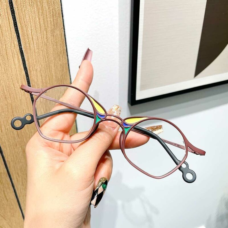 Maria Geometric Brown Glasses