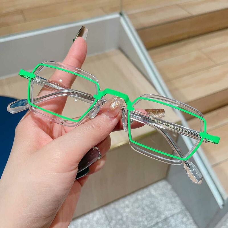 Alexander Square Green Glasses