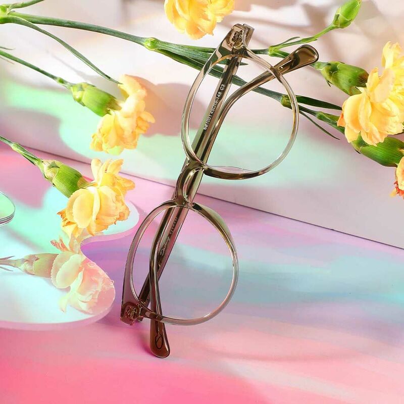 Samantha Round Green Glasses