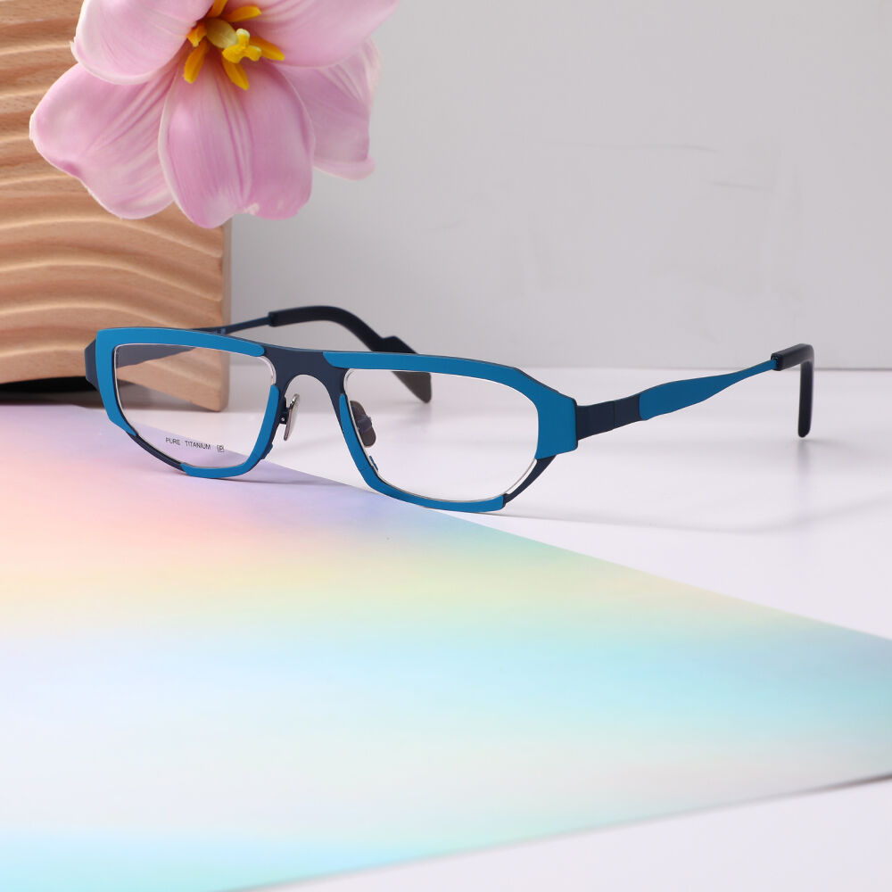 Deliaoa Rechteckige Blaue Brille