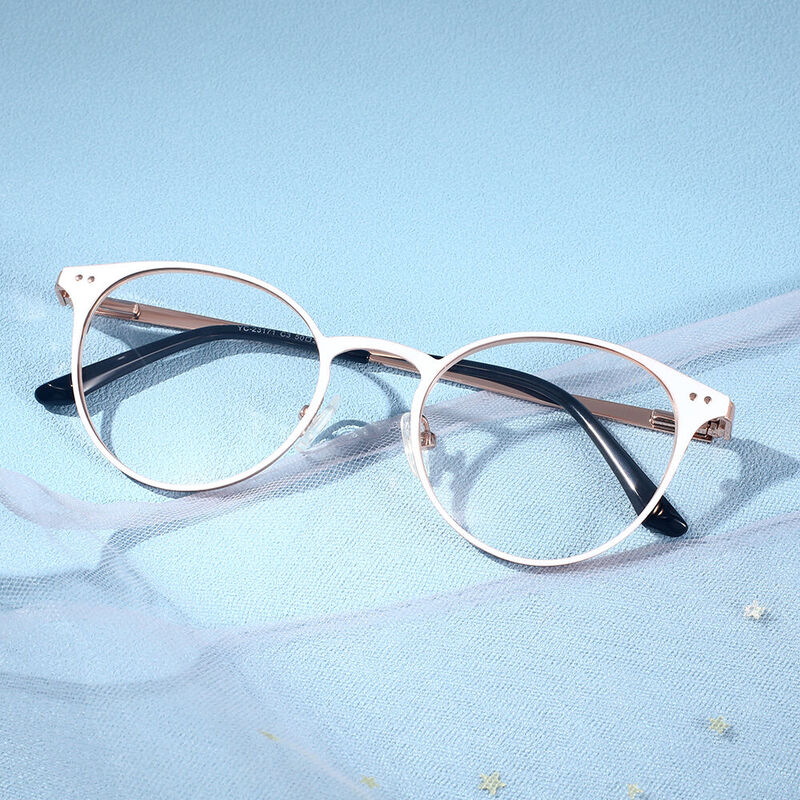 Vivien Round White Glasses