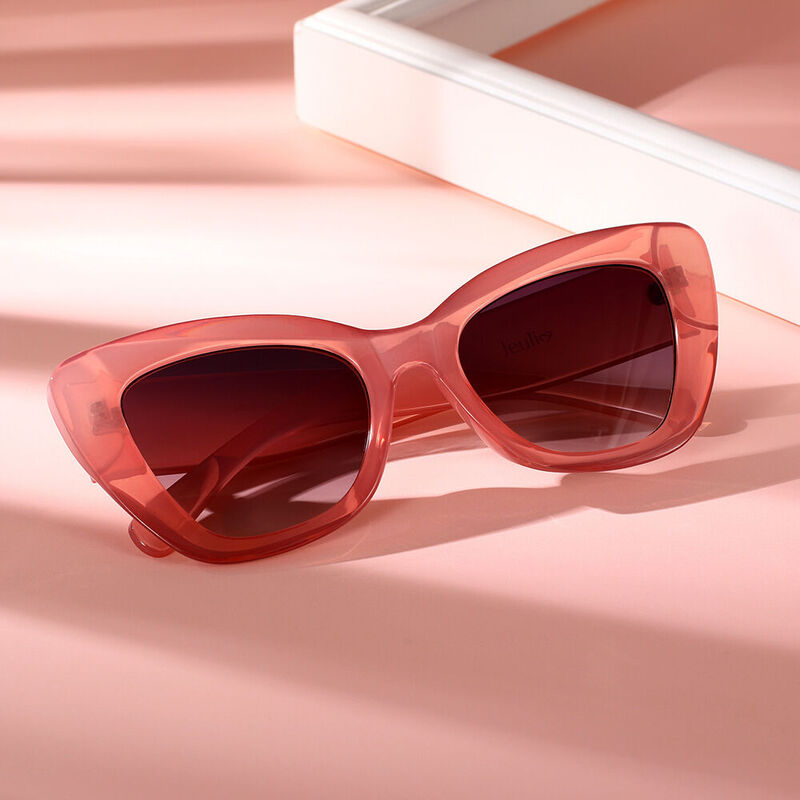 Honeymoon Cat Eye Pink/Grey Gradient Sunglasses