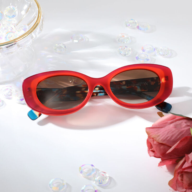 Luna Cat Eye Red Sunglasses