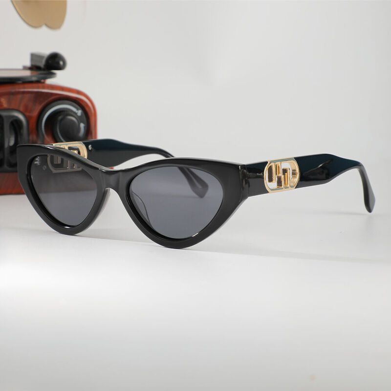 Rosalind Cat Eye Black Sunglasses