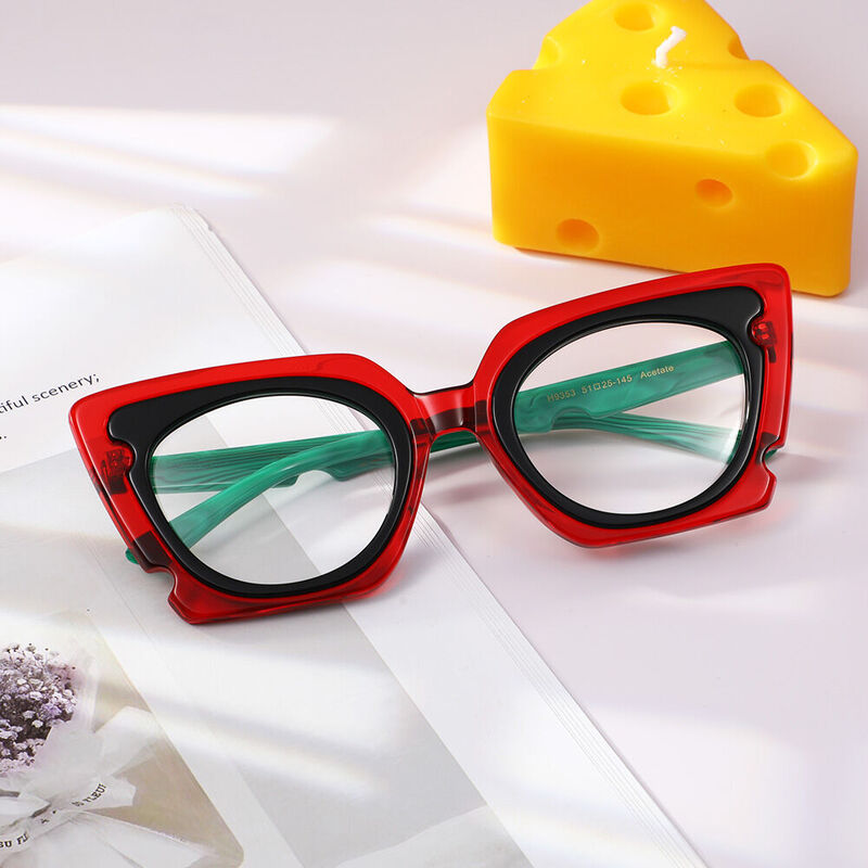 Noah Cat Eye Red Glasses