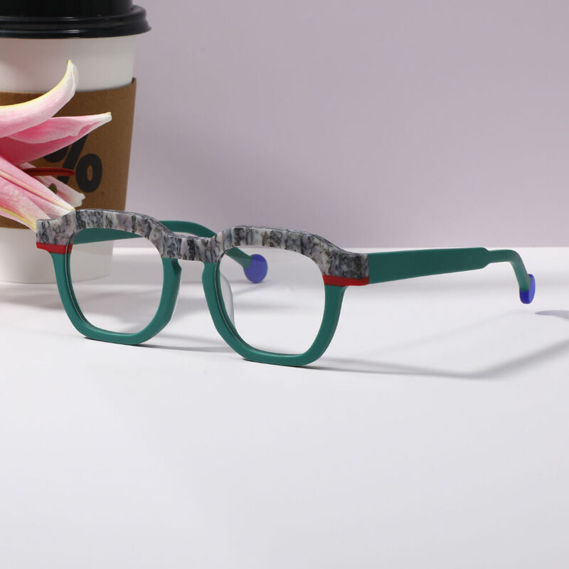 Triy Square Green Glasses