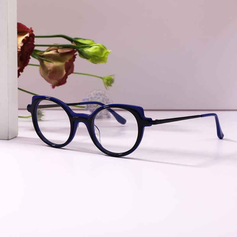 Bertr Cat Eye Blue Glasses