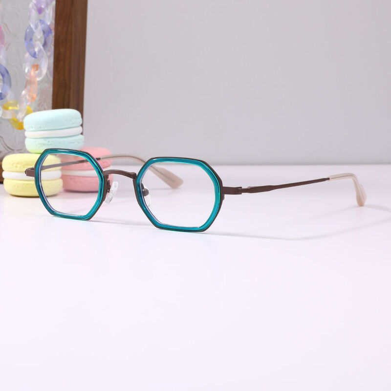 Clarei Geometric Light Blue Glasses