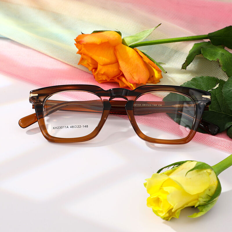 Zecharia Square Brown Glasses