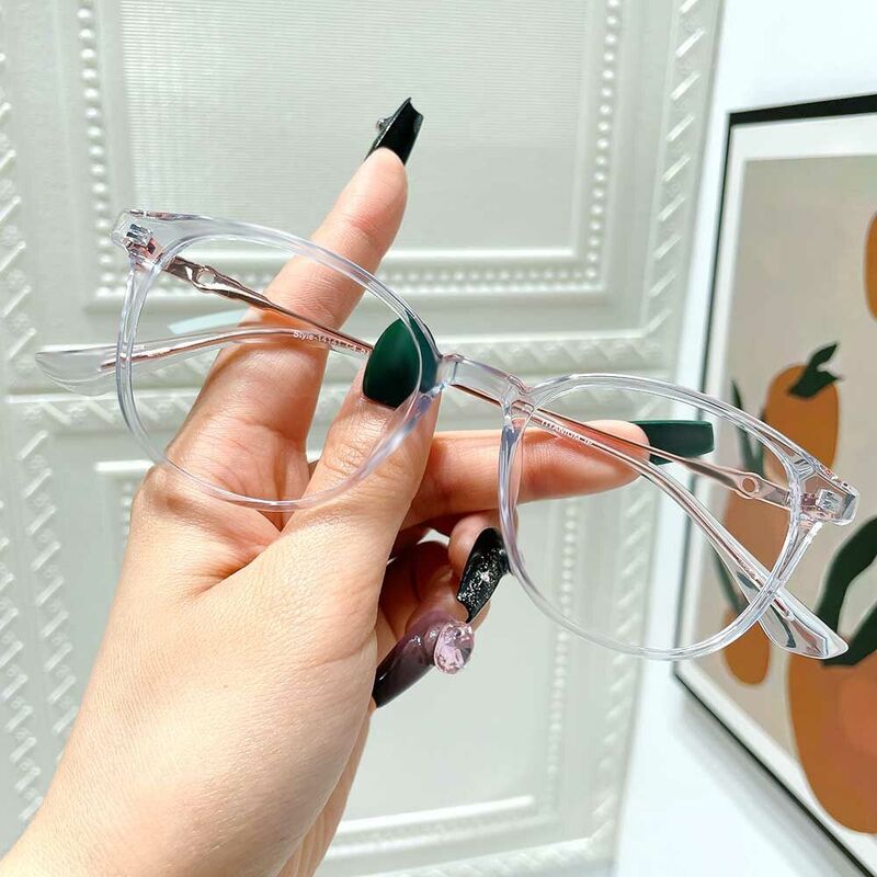 Dorothe Round Clear Glasses