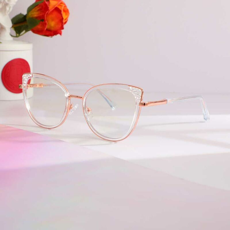 Lunettes de Vue Blanche Cat Eye Transparent