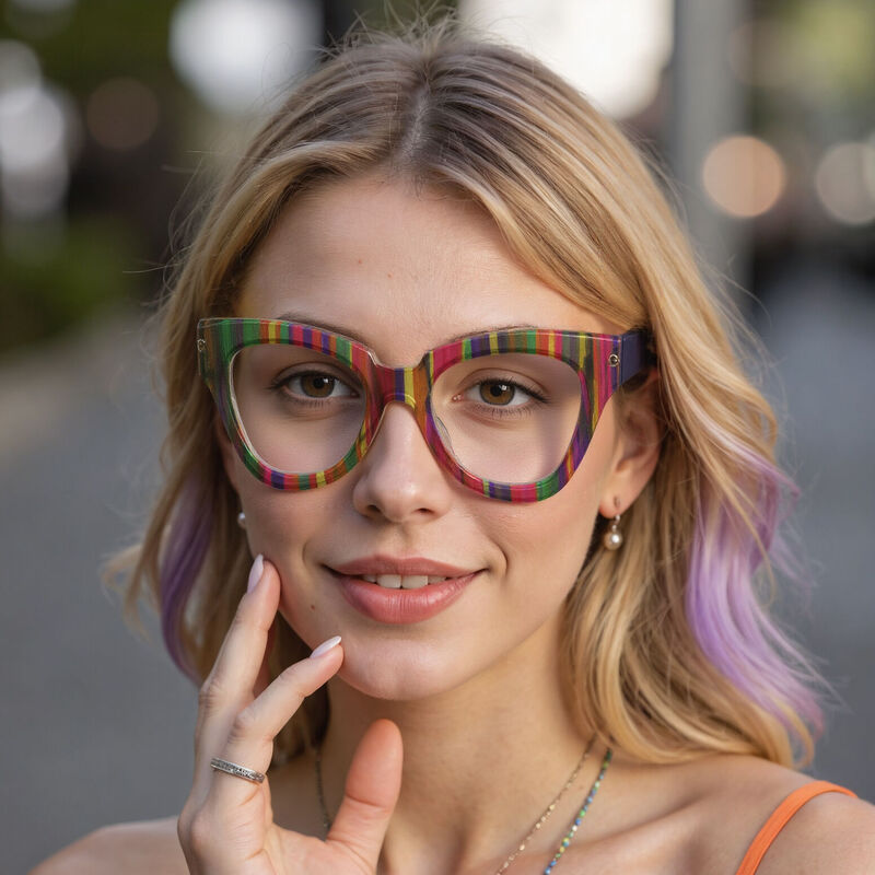 Kitty Cat Eye Green Glasses