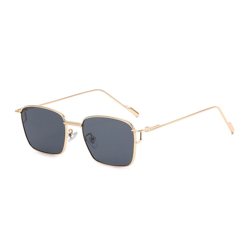 Helen Square Gold Black Sunglasses