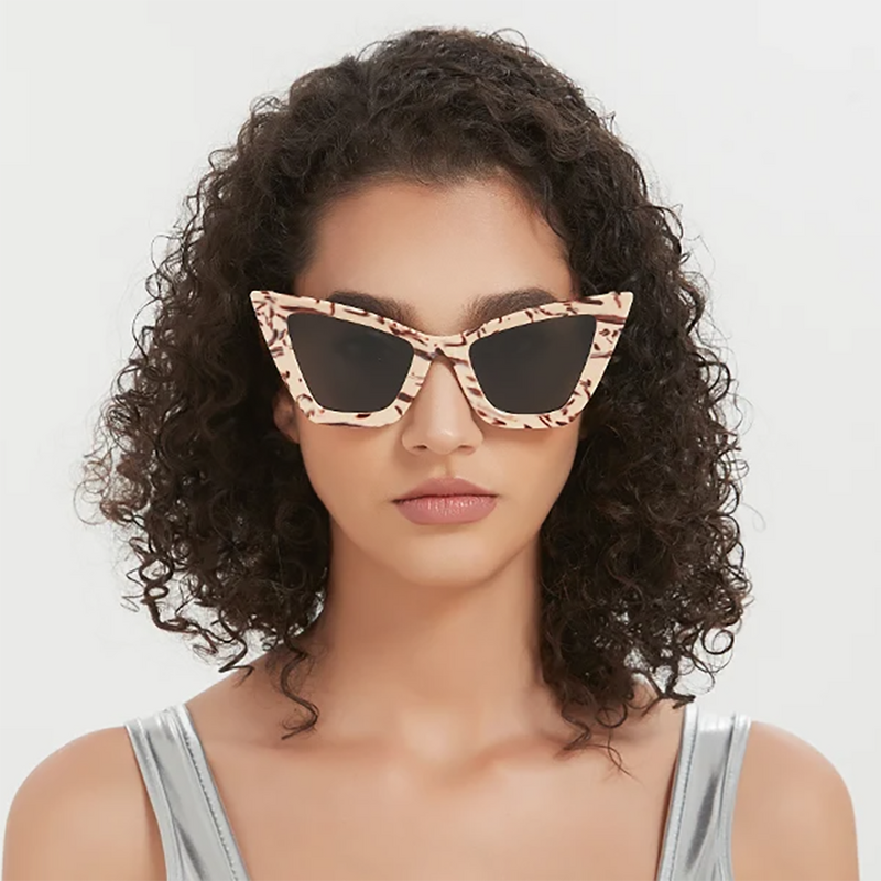 Wartun Cat Eye Beige Sunglasses