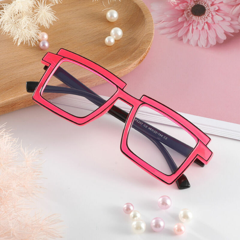 Flossie Square Pink Glasses