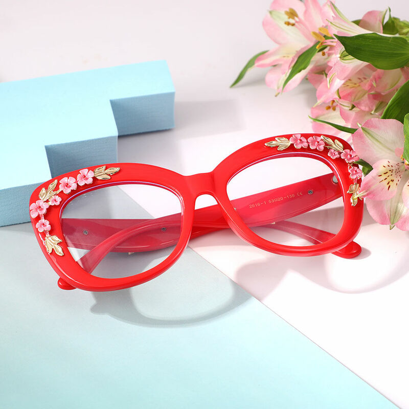 Roneld Cat Eye Red Glasses