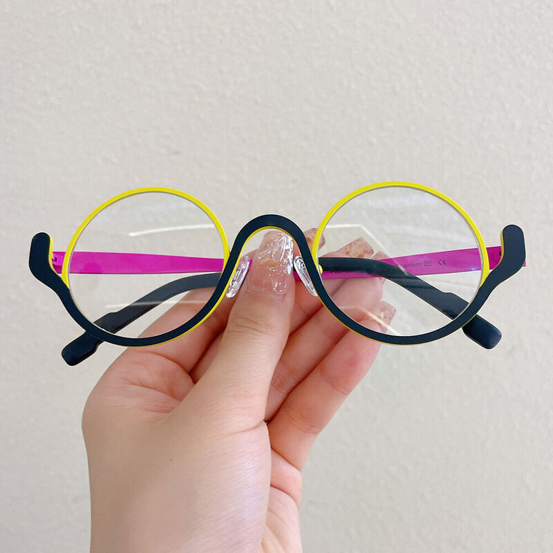 Ireno Runde Schwarze Brille