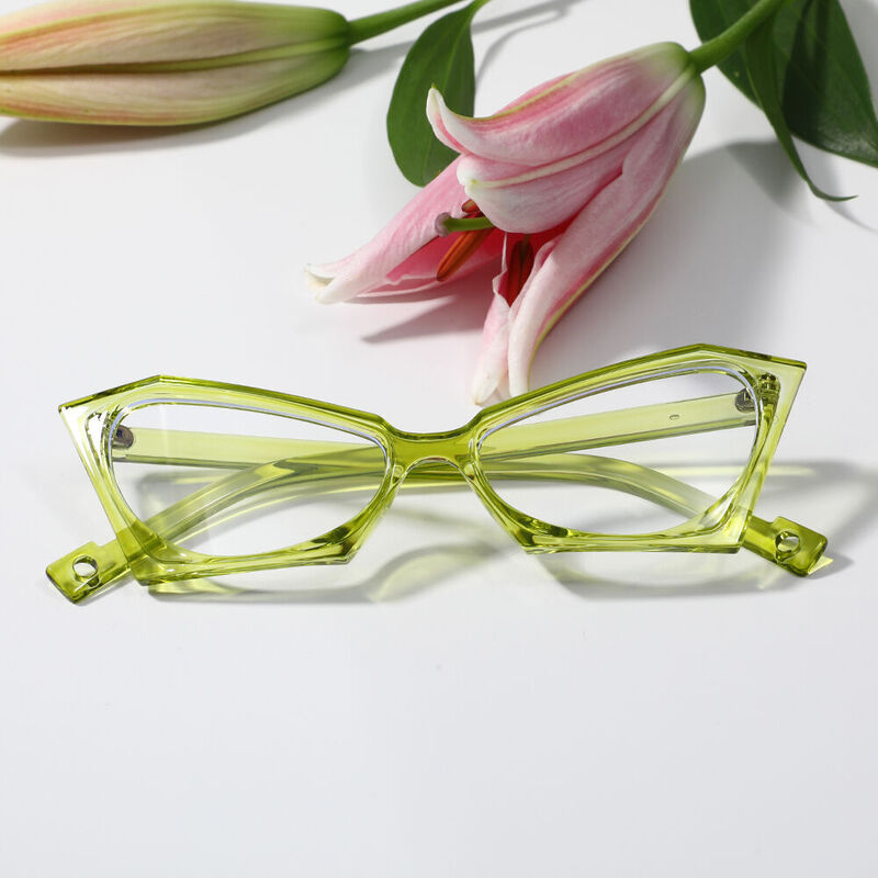 Alvon Cat Eye Green Glasses