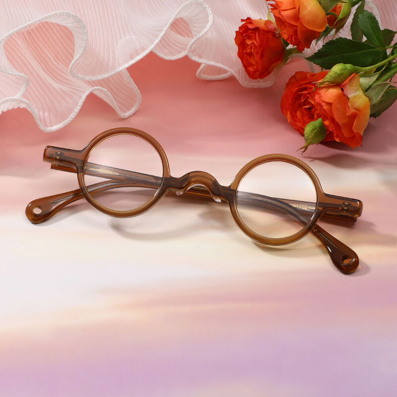 Odeliat Round Brown Glasses