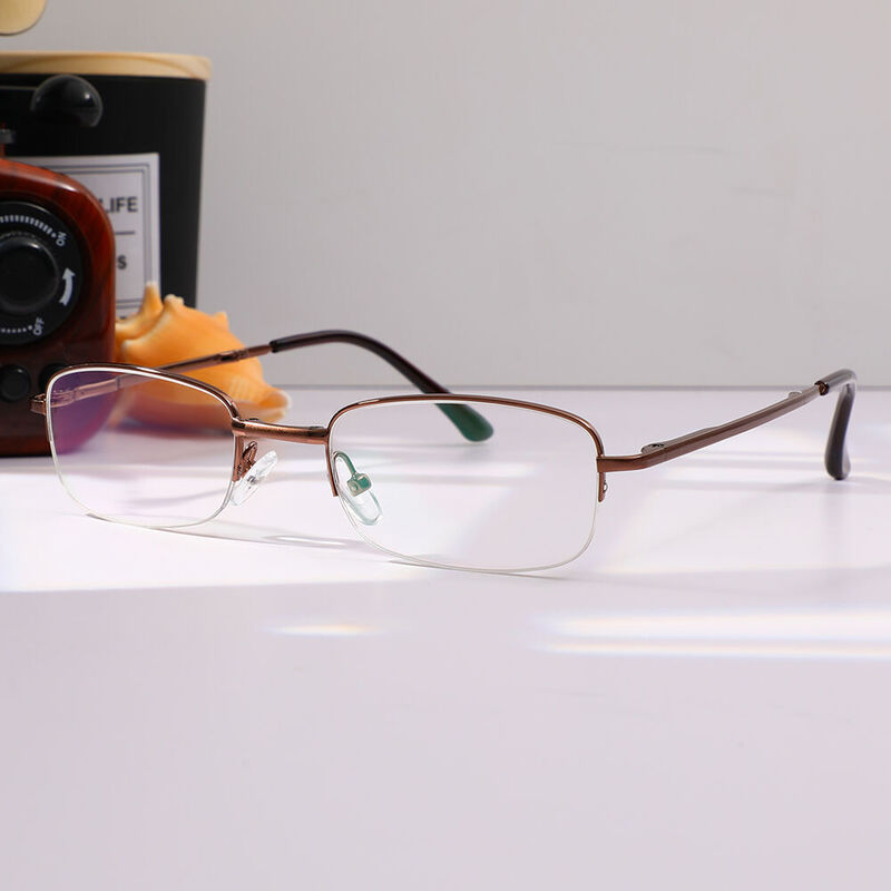 Gunter Rectangle Brown Glasses