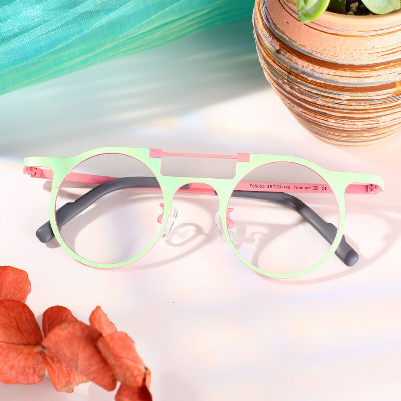 Woolley Round Green Glasses