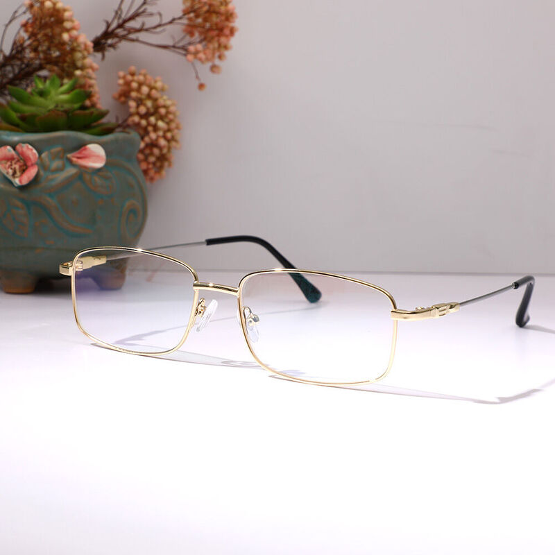 Victor Rectangle Gold Glasses