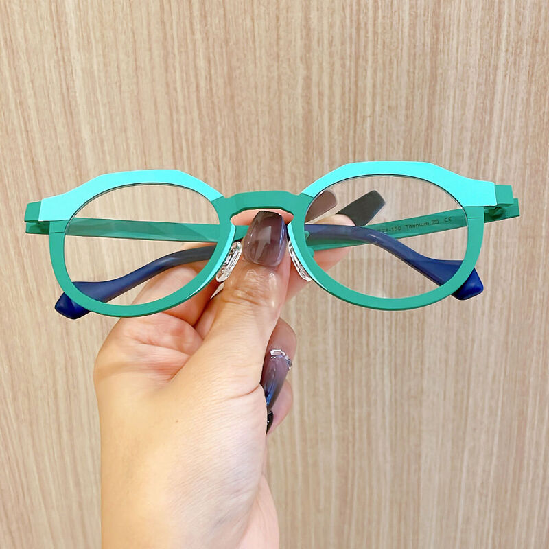 Charles Round Green Glasses