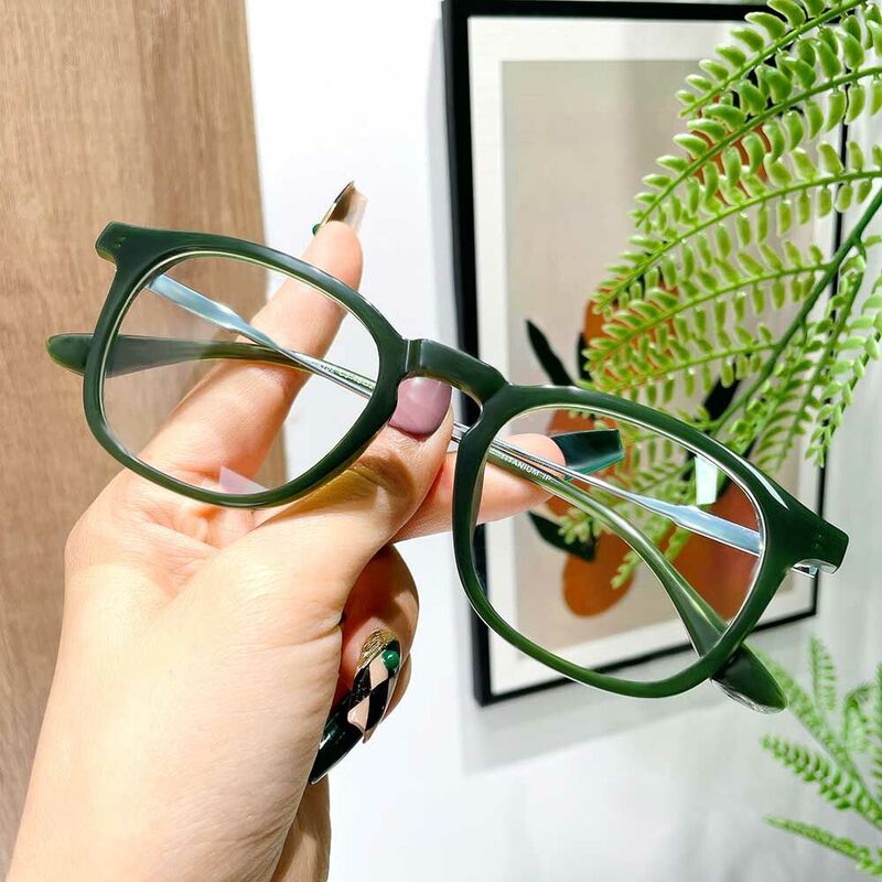 Thomson Square Green Glasses