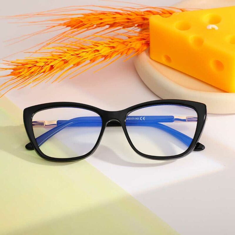 Tracy Cat Eye Black Glasses