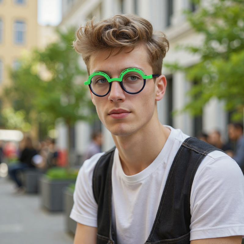 Ramos Round Green Glasses