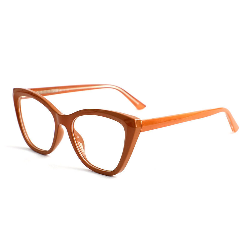 Xenia Cat Eye Brown Glasses