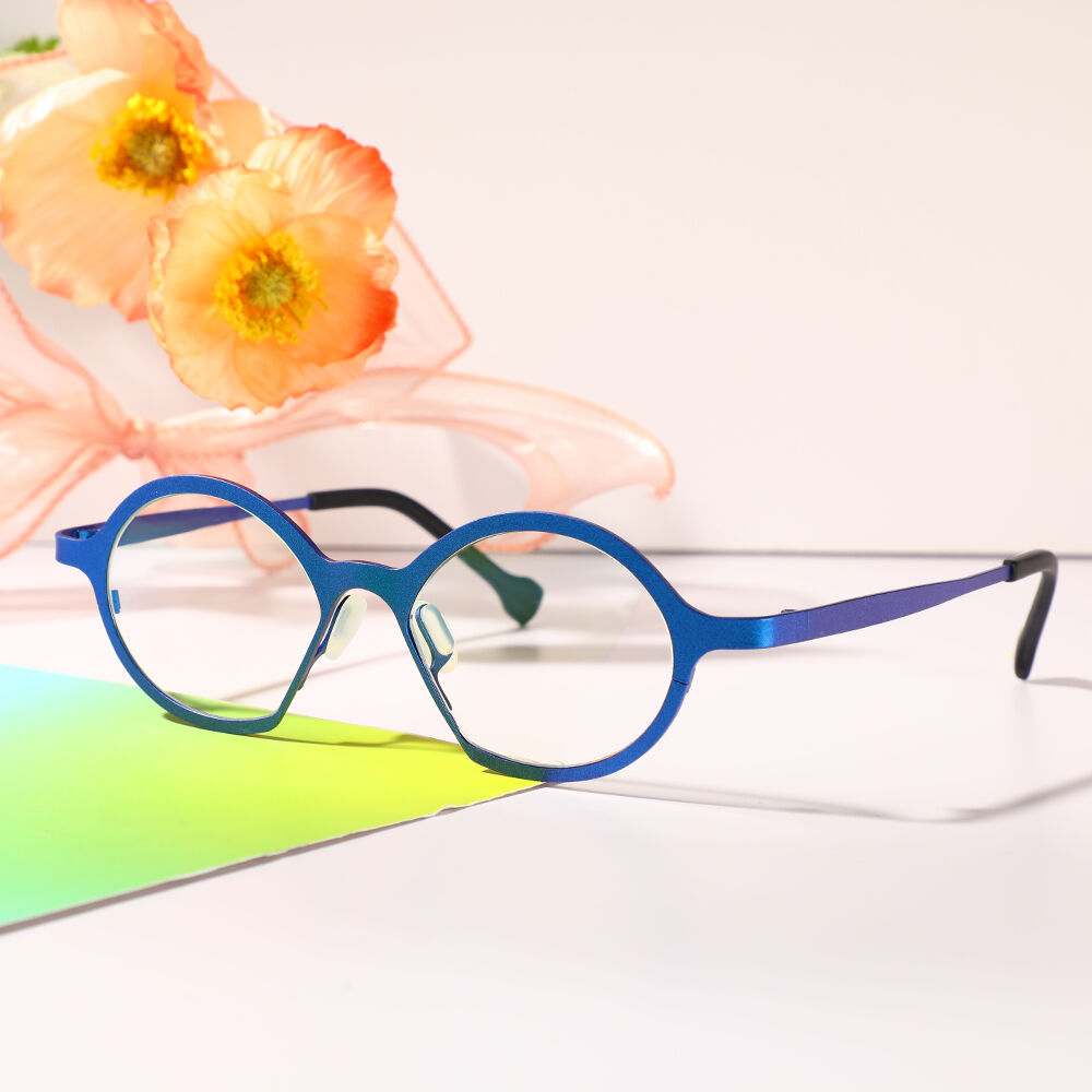 Noel Round Blue Glasses