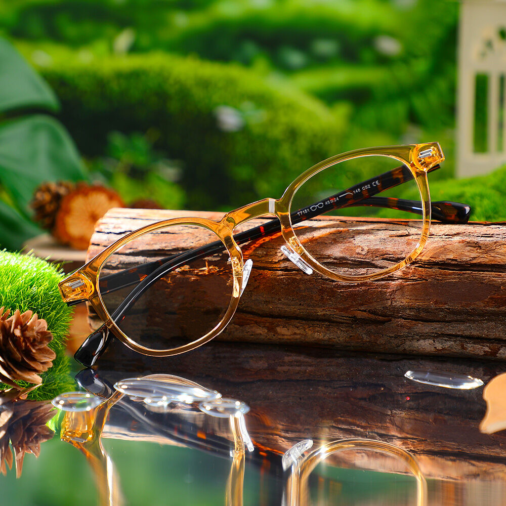 Maxine Runde Gelbe Brille