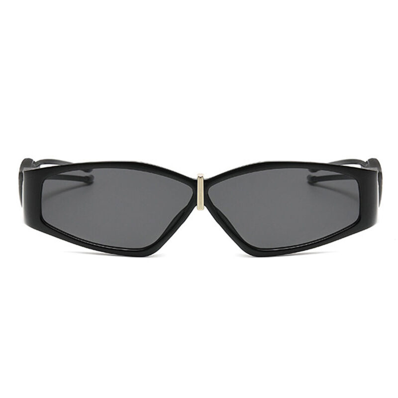 Laurel Geometric Black Sunglasses
