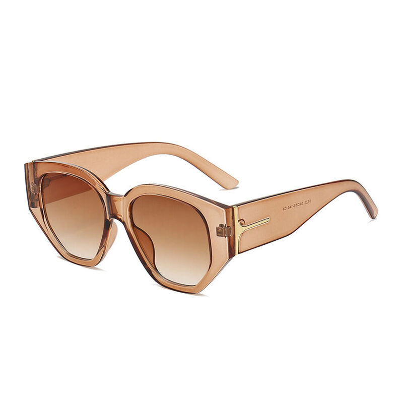 Winifred Geometric Brown Sunglasses