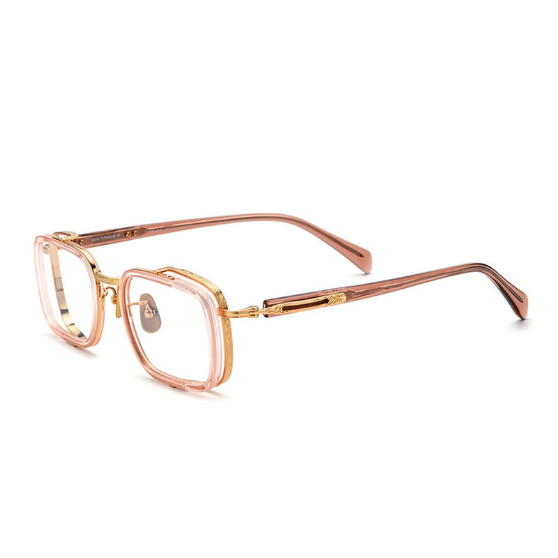 Pullman Rectangle Pink Glasses