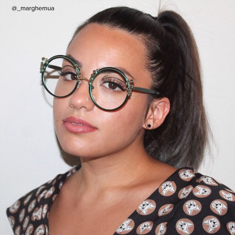 Juliana Round Green Glasses