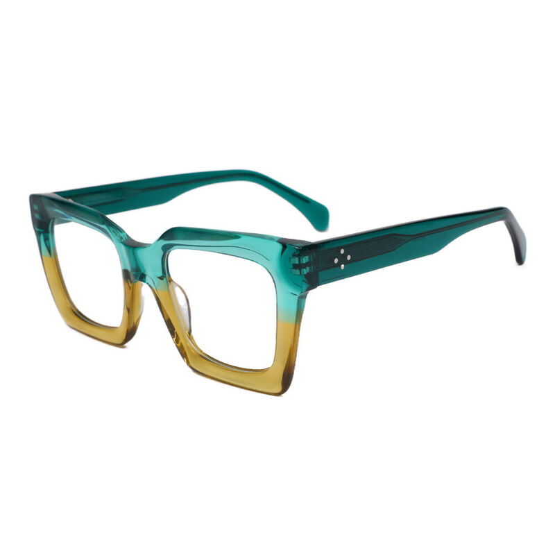 Stewa Square Green Glasses