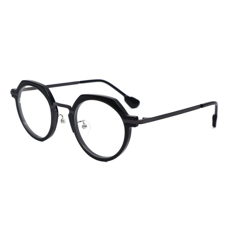 Bevia Round Black Glasses