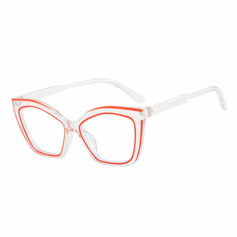 Hughe Cat Eye Orange Glasses