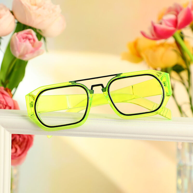 Elvis Aviator Green Glasses