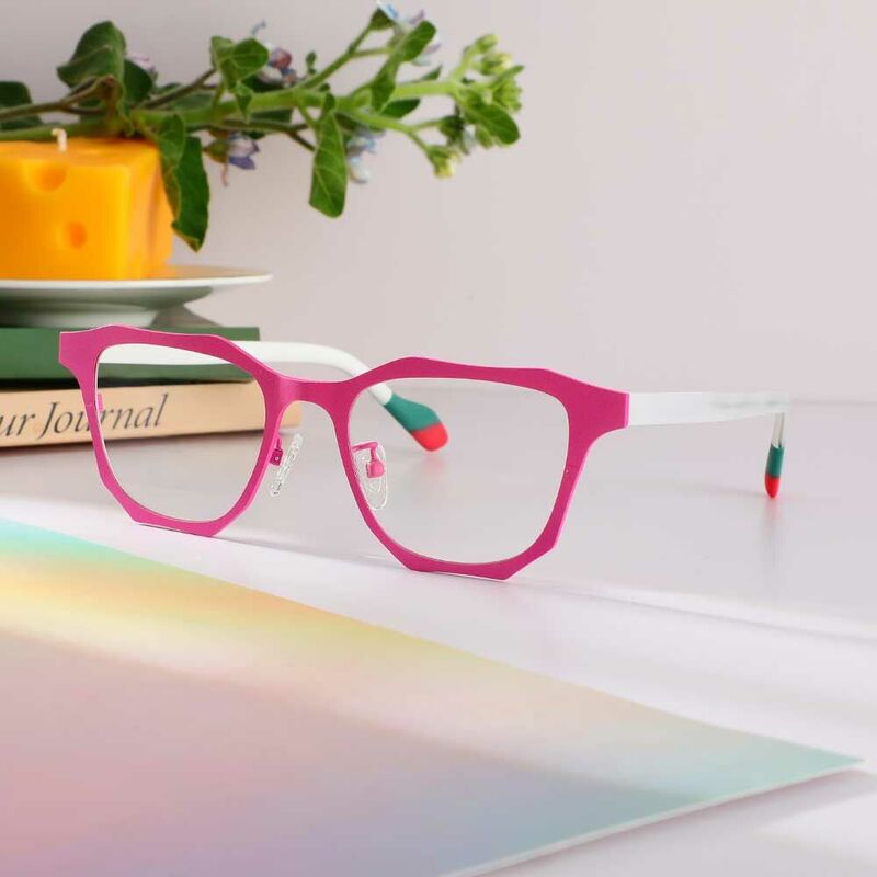 Snow Square Pink Glasses