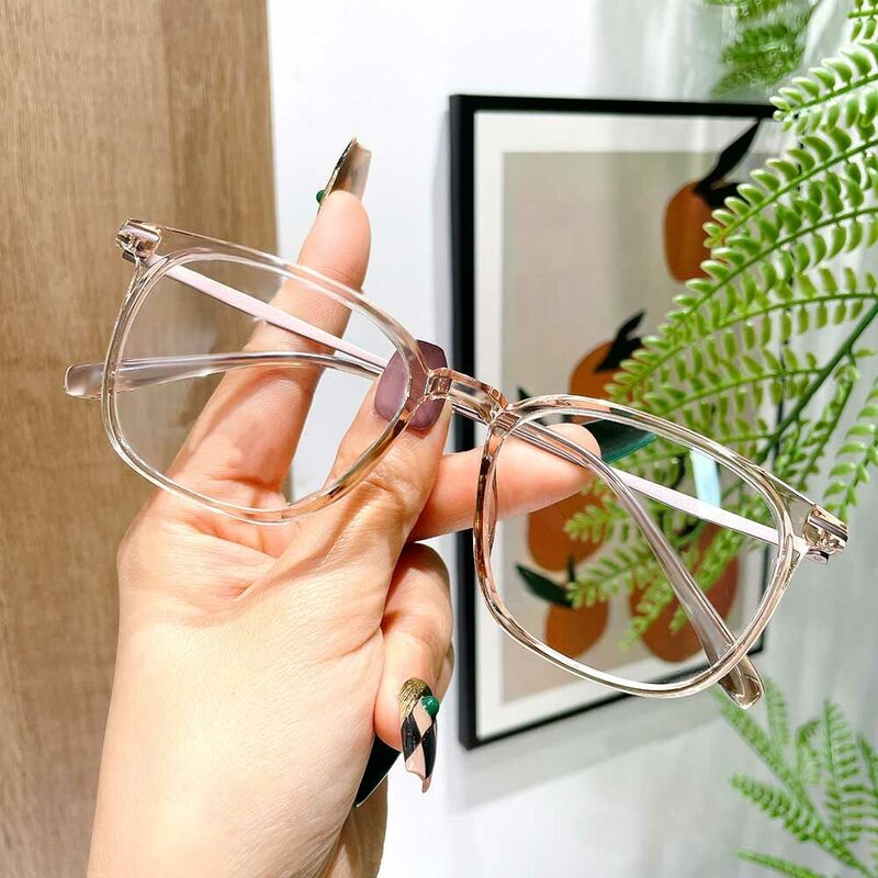 Morgan Rectangle Brown Glasses