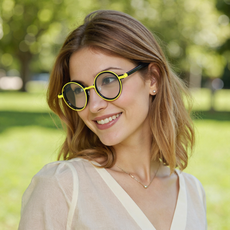 Huga Round Black Glasses