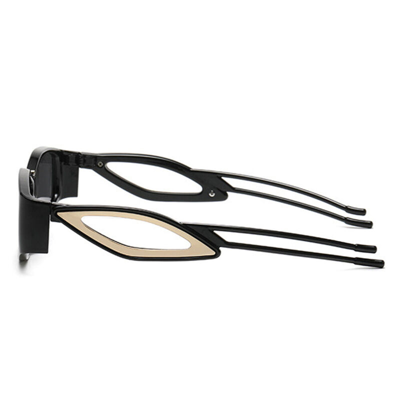 Laurel Geometric Black Sunglasses