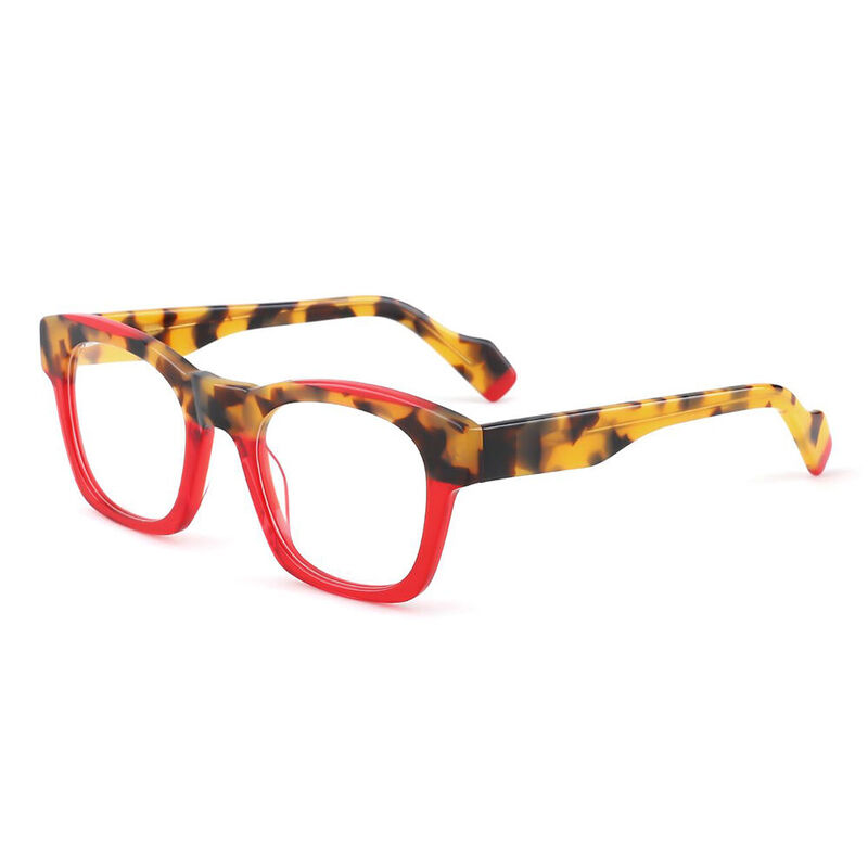 Hagen Square Red Glasses