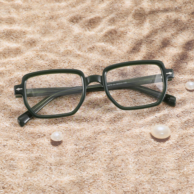Thomas Geometric Green Glasses