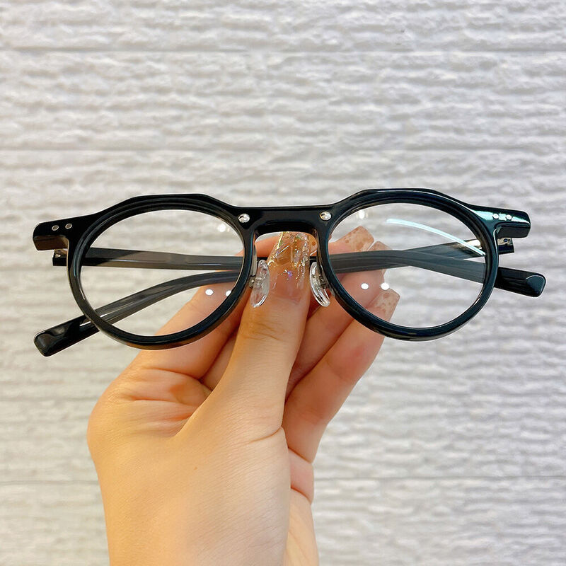 Woodr Round Black Glasses