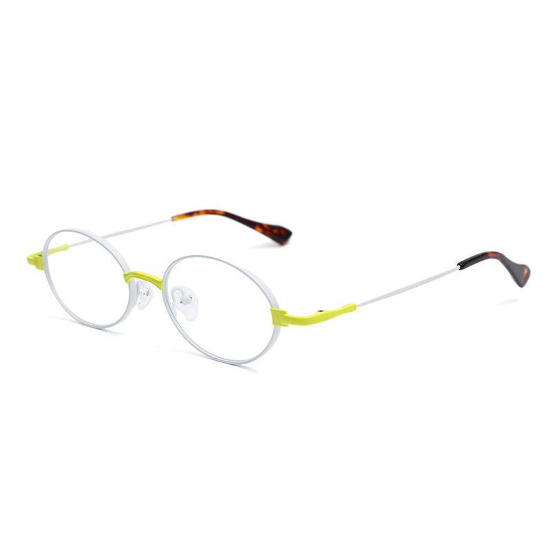 Clife Oval White Glasses